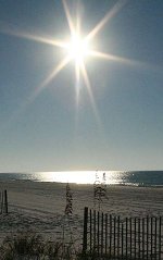 Sandy beach at sunrise